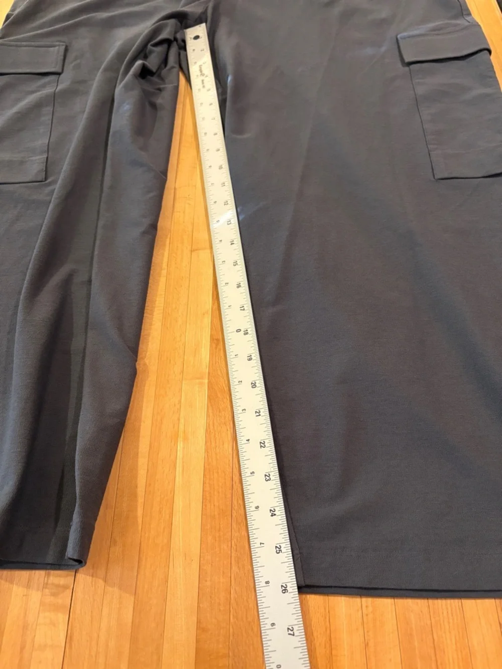 Eileen Fisher Pull-On Pants Blue Gray Cargo Pockets Elastic Waist Relaxed - Picture 6 of 7